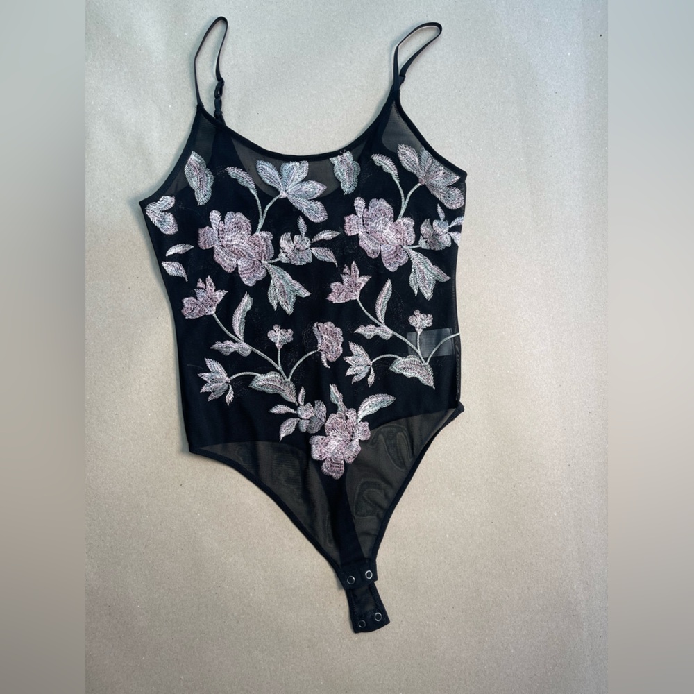 Express Black and Pink Floral Chemise